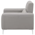 Taupe Track Arm Upholstered Chair Taupe Primary Living Space Contemporary,Modern Foam Faux Leather