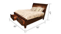 Baltimore King Storage Platform Bed Made With Wood In Dark Walnut Box Spring Not Required King Walnut Wood Bedroom Transitional Wood