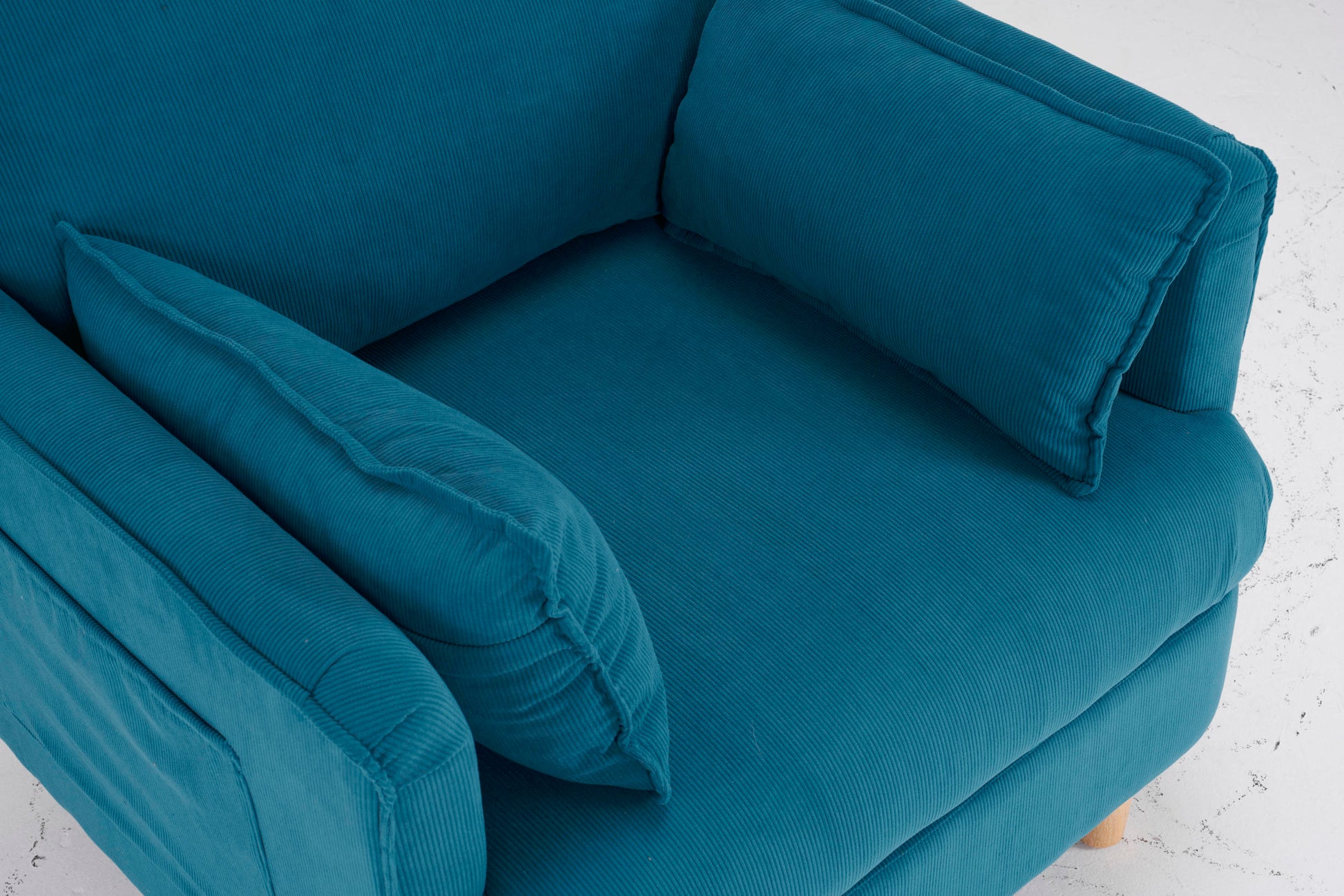 29.5 "W Modern Fabric Decorative Chair Armchair Upholstered Reading Chair Single Sofa Casual Club Chair With Solid Wooden Feet And 2 Pillow, For Living Room, Bedroom, Bed Room, Office, Corduroy Fabric Blue Foam Corduroy