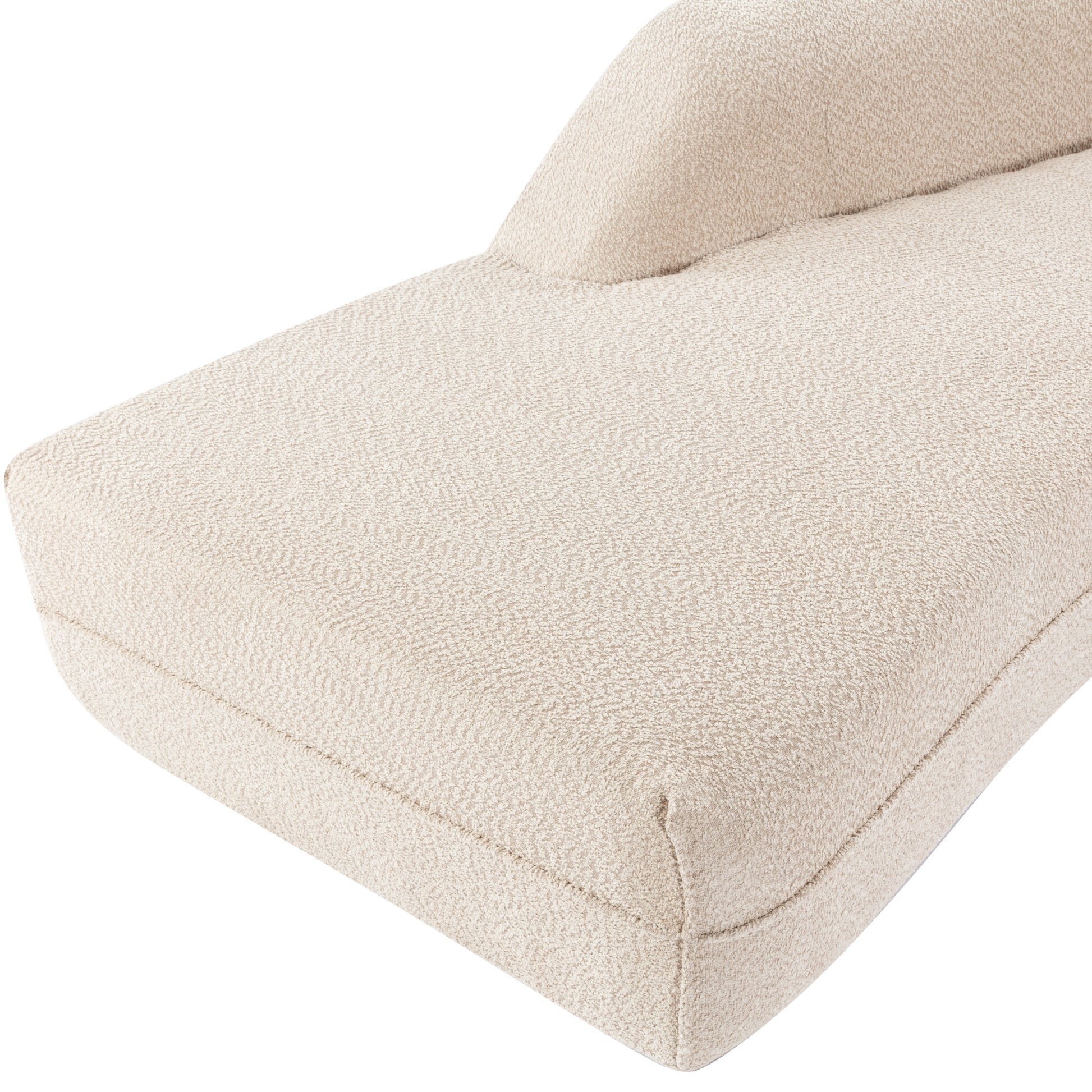 109.4" Curved Chaise Lounge Modern Indoor Sofa Couch For Living Room, Beige Old Sku:Wf313109Aaa Beige Boucle