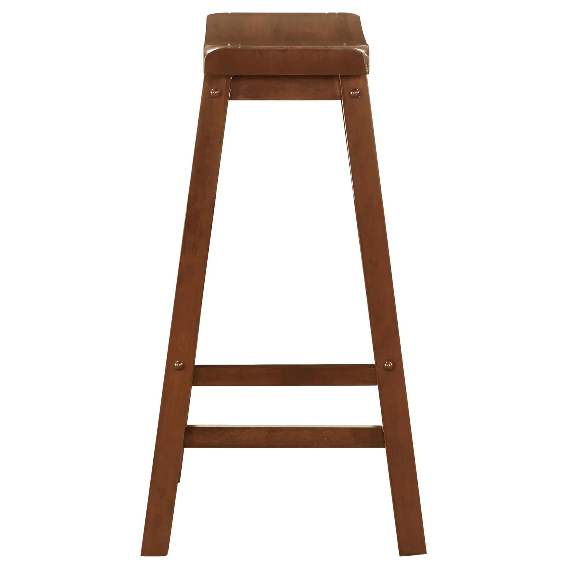 Chestnut Bar Stools Set Of 2 Solid Brown Brown Dining Room Wipe Clean Transitional Bar Stools Rubberwood Wood