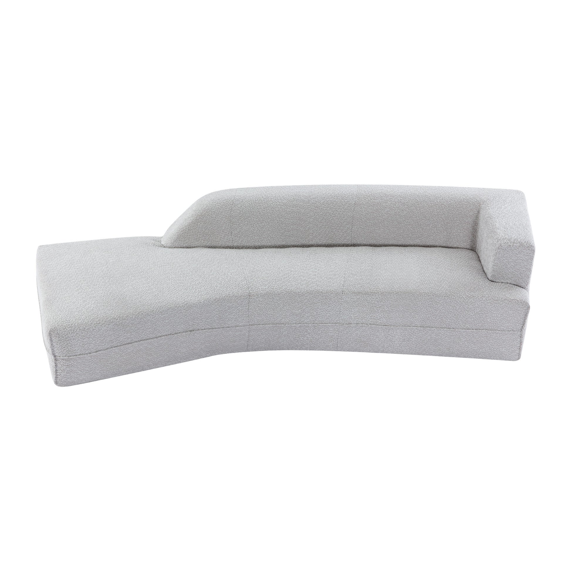 109.4" Curved Chaise Lounge Modern Indoor Sofa Couch For Living Room, Grey Old Sku:Wf313109Aae Grey Boucle