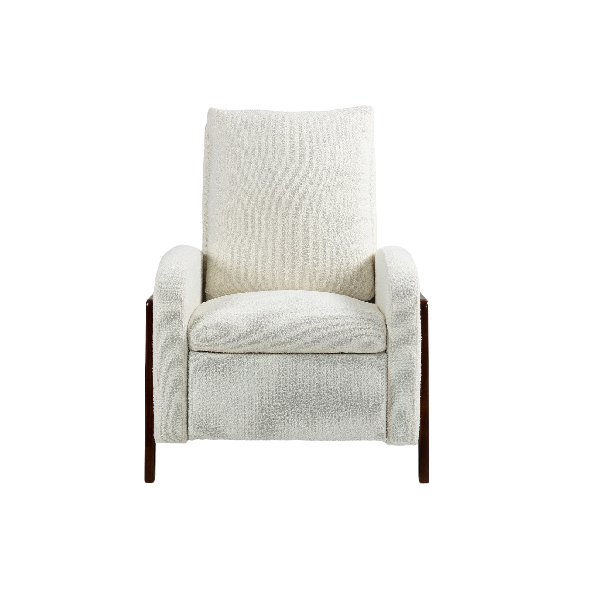 Coolmore Recliner Chair Adjustable Home Theater Single Fabric Recliner Sofa Furniture With Thick Seat Cushion And Backrest Modern Living Room Recliners Beige Boucle