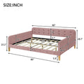 Full Size Upholstered Daybed With 4 Support Legs,Pink Full Pink Upholstered
