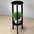 Espresso Round Accent Table Espresso Espresso Primary Living Space Transitional Rubberwood Round Shelves Coffee & End Tables Wood