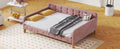 Full Size Upholstered Daybed With 4 Support Legs,Pink Full Pink Upholstered
