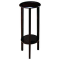 Espresso Round Accent Table Espresso Espresso Primary Living Space Transitional Rubberwood Round Shelves Coffee & End Tables Wood