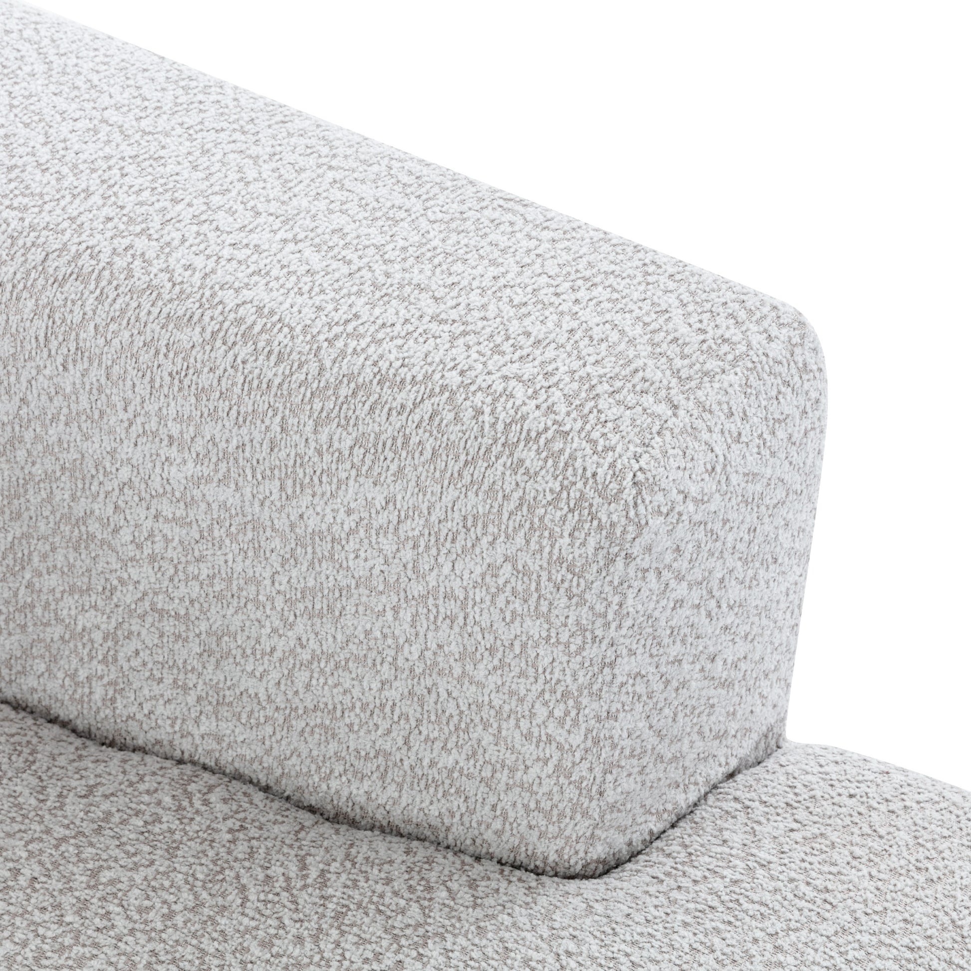 109.4" Curved Chaise Lounge Modern Indoor Sofa Couch For Living Room, Grey Old Sku:Wf313109Aae Grey Boucle