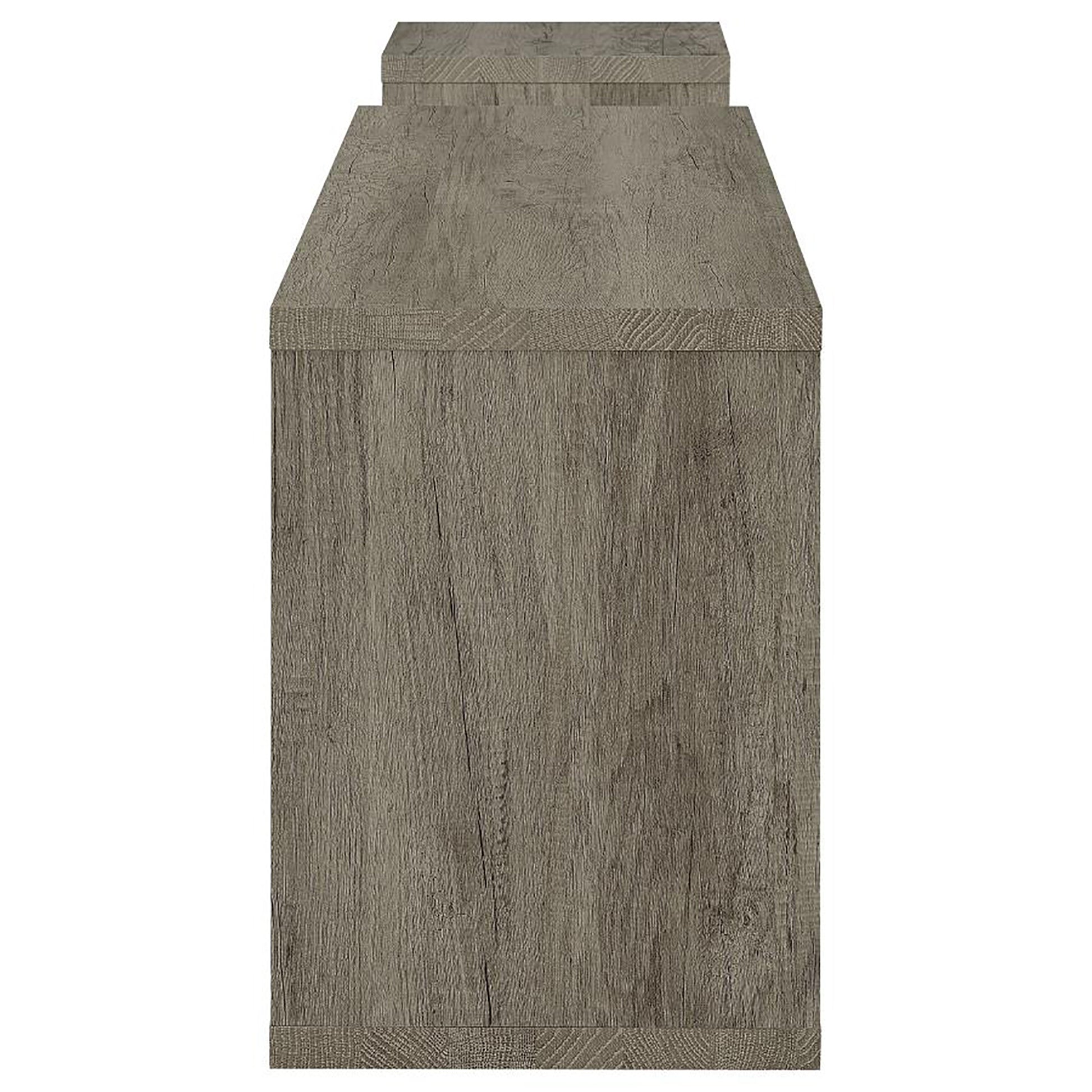 Grey Driftwood Convertable Bookcase 6 Grey Gray Standard Office Open Back Wood Transitional Wood