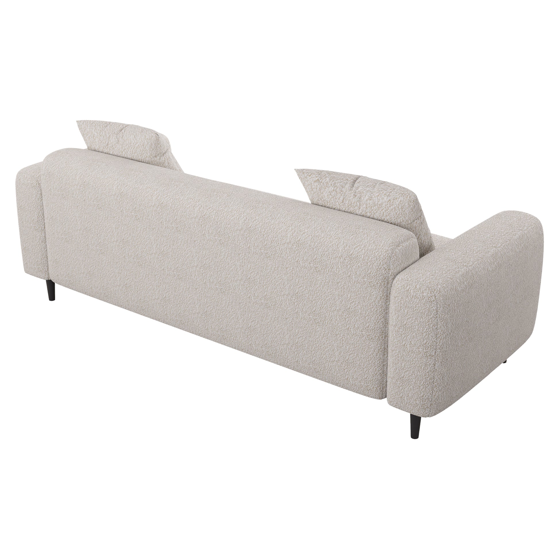 77.2 Large Size Two Seat Sofa,Modern Upholstered,White Mohair Granular Velvet White Velvet Primary Living Space Soft Modern Eucalyptus Polyurethane Foam Eucalyptus 2 Seat