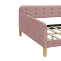 Full Size Upholstered Daybed With 4 Support Legs,Pink Full Pink Upholstered