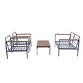 4 Piece Outdoor Sofa Set With Acacia Wood Top, Padded Patio Conversation Table Chair Set W Coffee Table For Garden, Backyard, Poolside Dark Grey Cushion Yes Complete Patio Set Dark Grey Rust Resistant Frame Mildew Resistant Cushion Garden & Outdoor