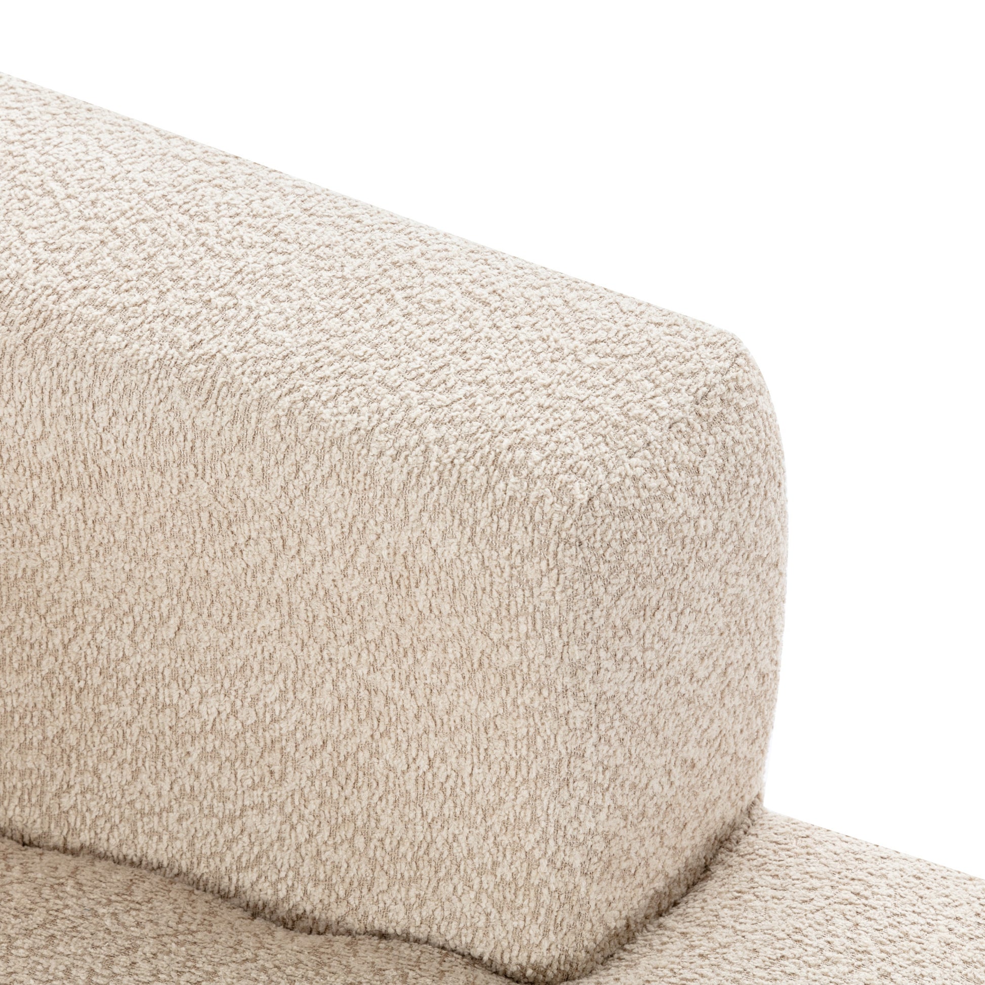 109.4" Curved Chaise Lounge Modern Indoor Sofa Couch For Living Room, Beige Old Sku:Wf313109Aaa Beige Boucle