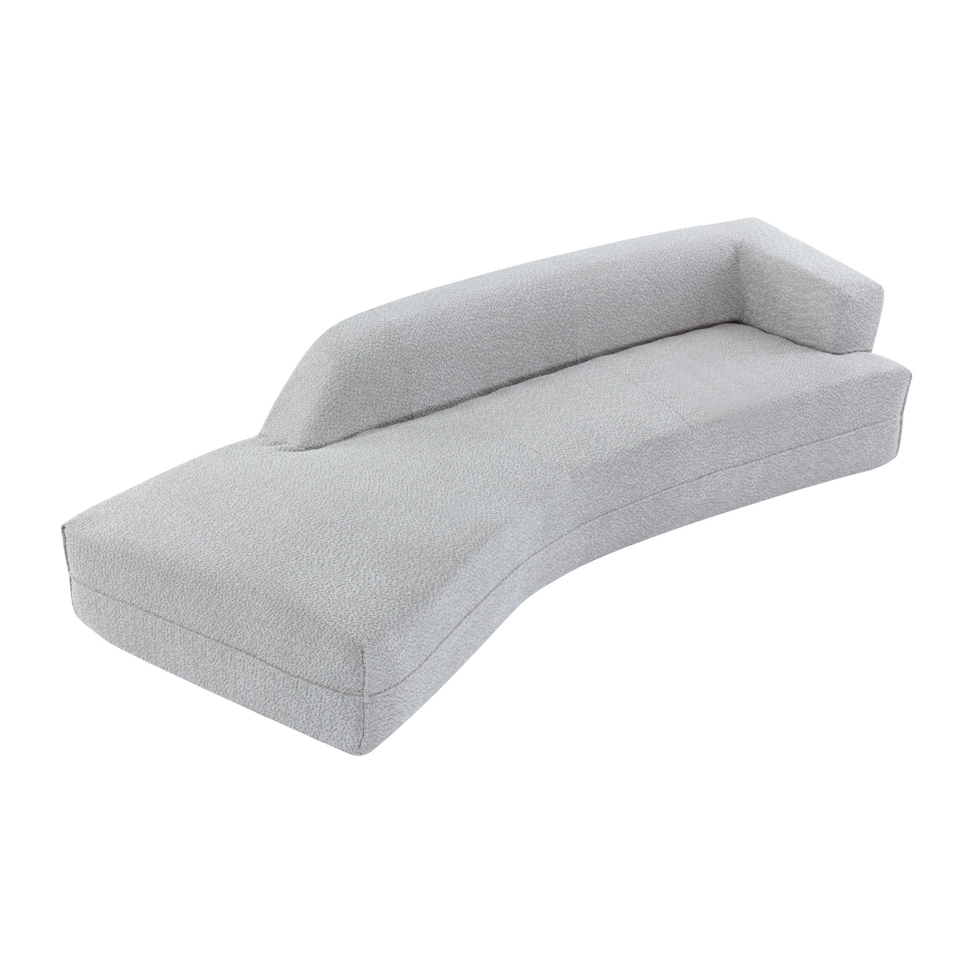 109.4" Curved Chaise Lounge Modern Indoor Sofa Couch For Living Room, Grey Old Sku:Wf313109Aae Grey Boucle