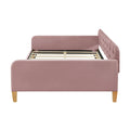 Full Size Upholstered Daybed With 4 Support Legs,Pink Full Pink Upholstered