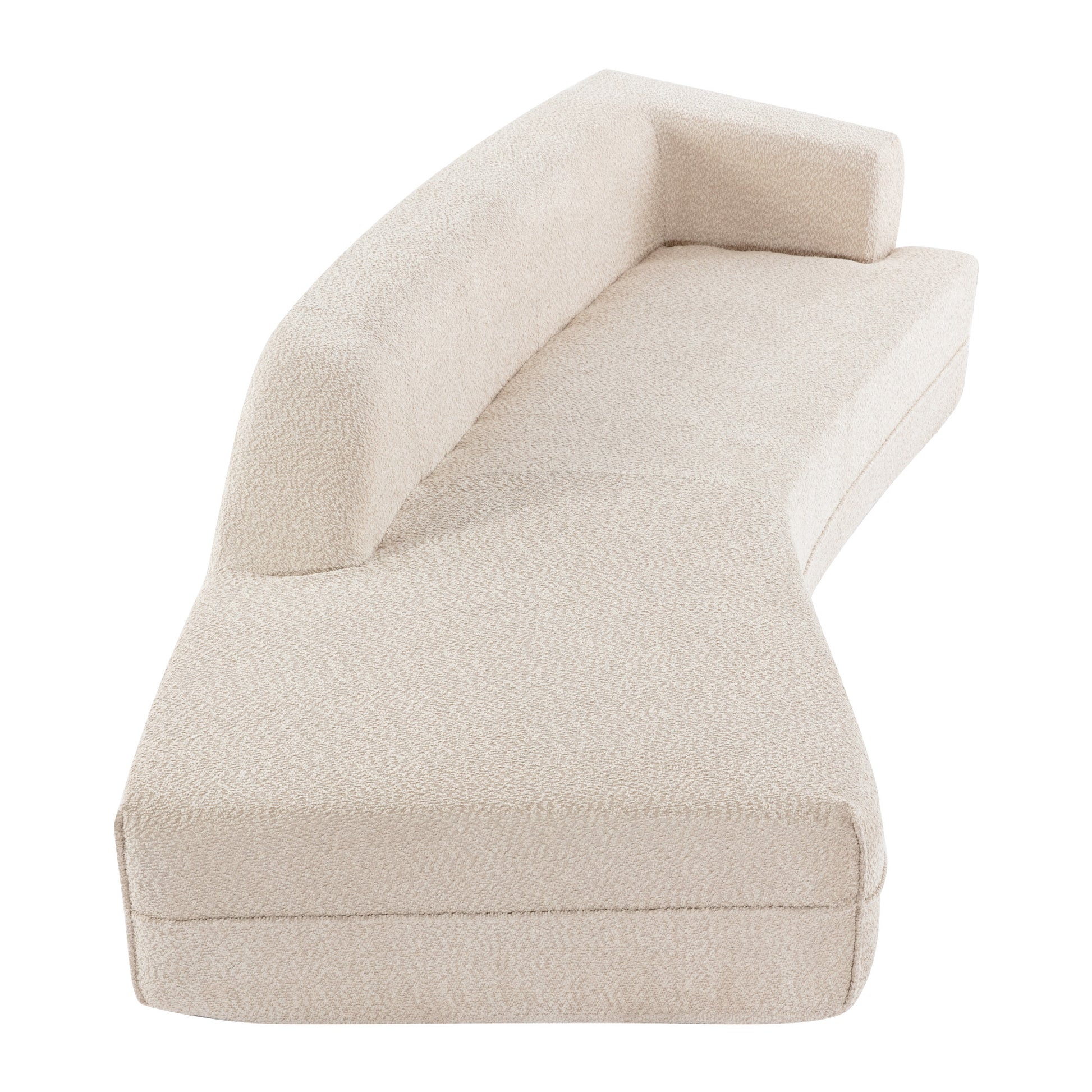 109.4" Curved Chaise Lounge Modern Indoor Sofa Couch For Living Room, Beige Old Sku:Wf313109Aaa Beige Boucle