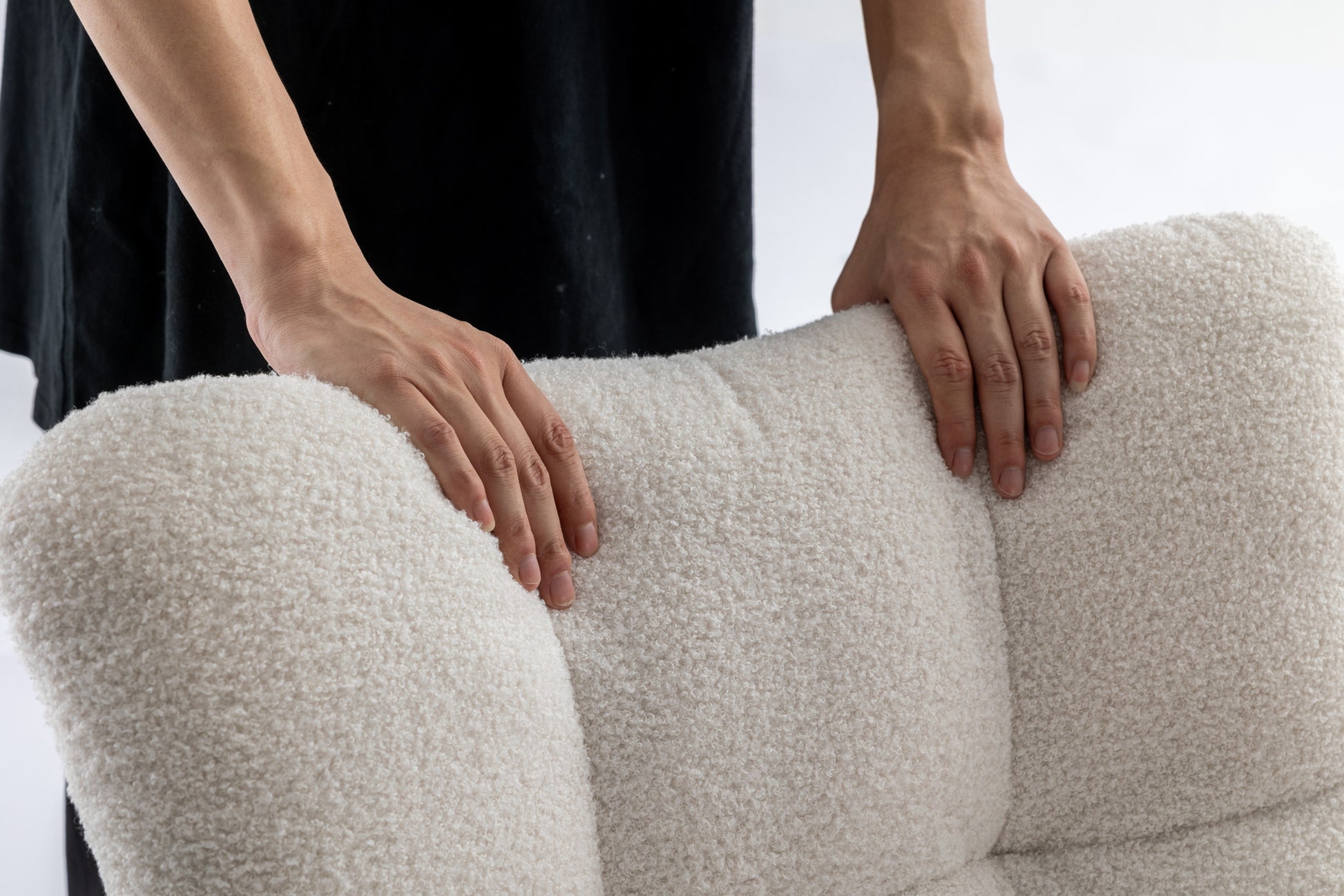 Rocking Chair With Pocket, Soft Teddy Fabric Rocking Chair For Nursery, Comfy Wingback Glider Rocker With Safe Solid Wood Base For Living Room Bedroom Balcony White White Casual Foam Teddy