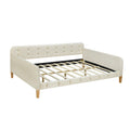 Full Size Upholstered Daybed With 4 Support Legs,White Full White Upholstered
