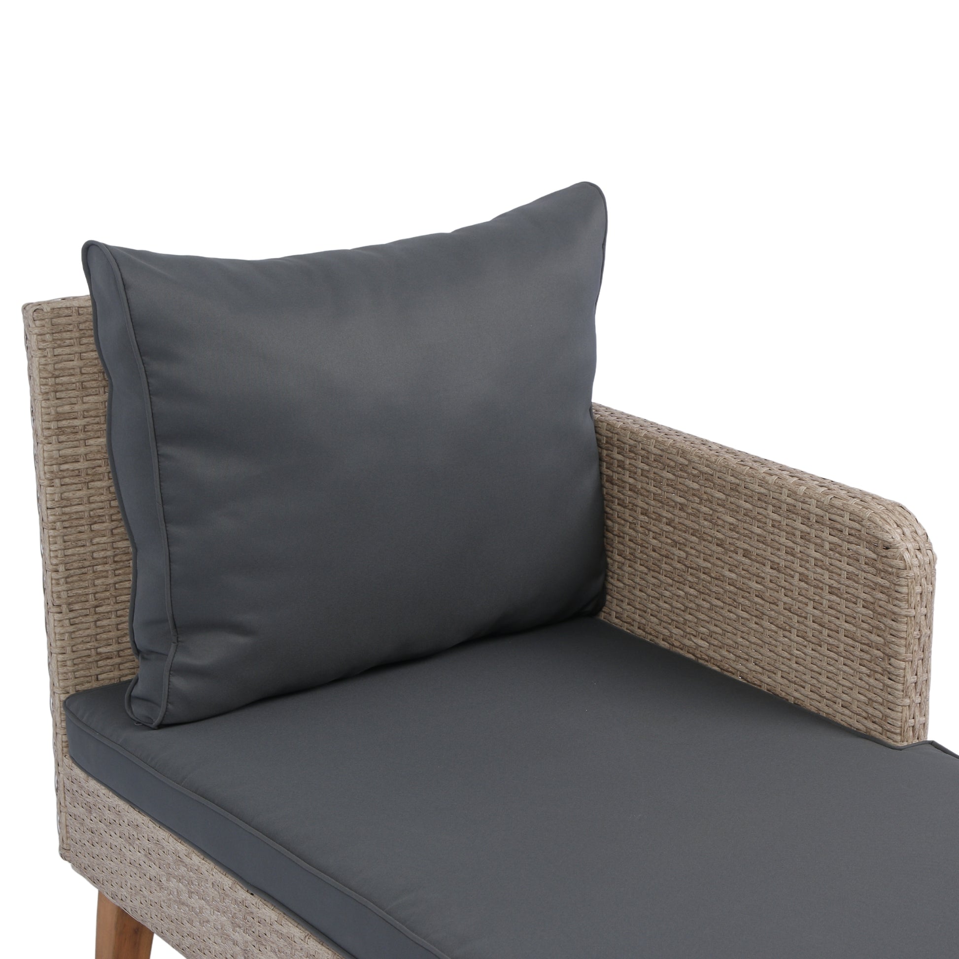 3 Piece Patio Sectional Wicker Rattan Outdoor Furniture Sofa Set Natural Yellow Wicker Dark Grey Cushion Yes Complete Patio Set Dark Grey Rust Resistant Frame Mildew Resistant Cushion Garden & Outdoor Modern Complete Patio Sets Fiber Foam Pads Pe Rattan