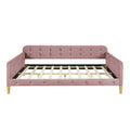 Full Size Upholstered Daybed With 4 Support Legs,Pink Full Pink Upholstered