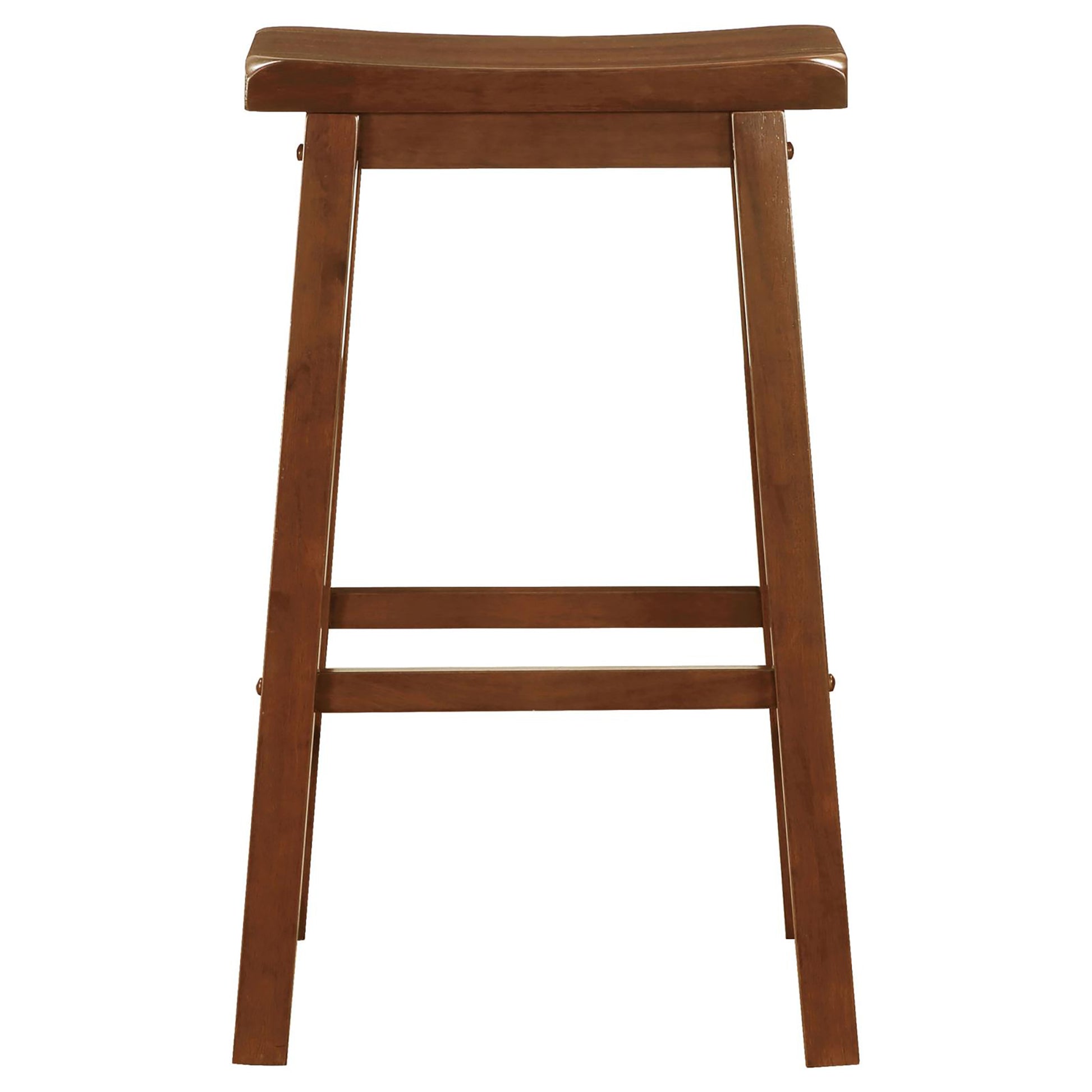 Chestnut Bar Stools Set Of 2 Solid Brown Brown Dining Room Wipe Clean Transitional Bar Stools Rubberwood Wood