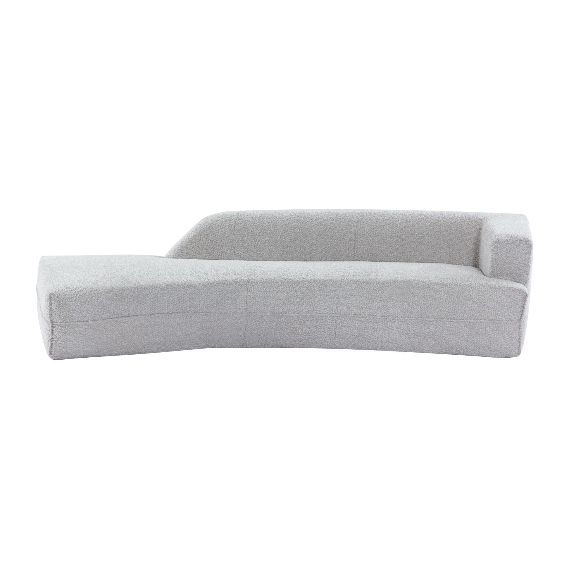 109.4" Curved Chaise Lounge Modern Indoor Sofa Couch For Living Room, Grey Old Sku:Wf313109Aae Grey Boucle