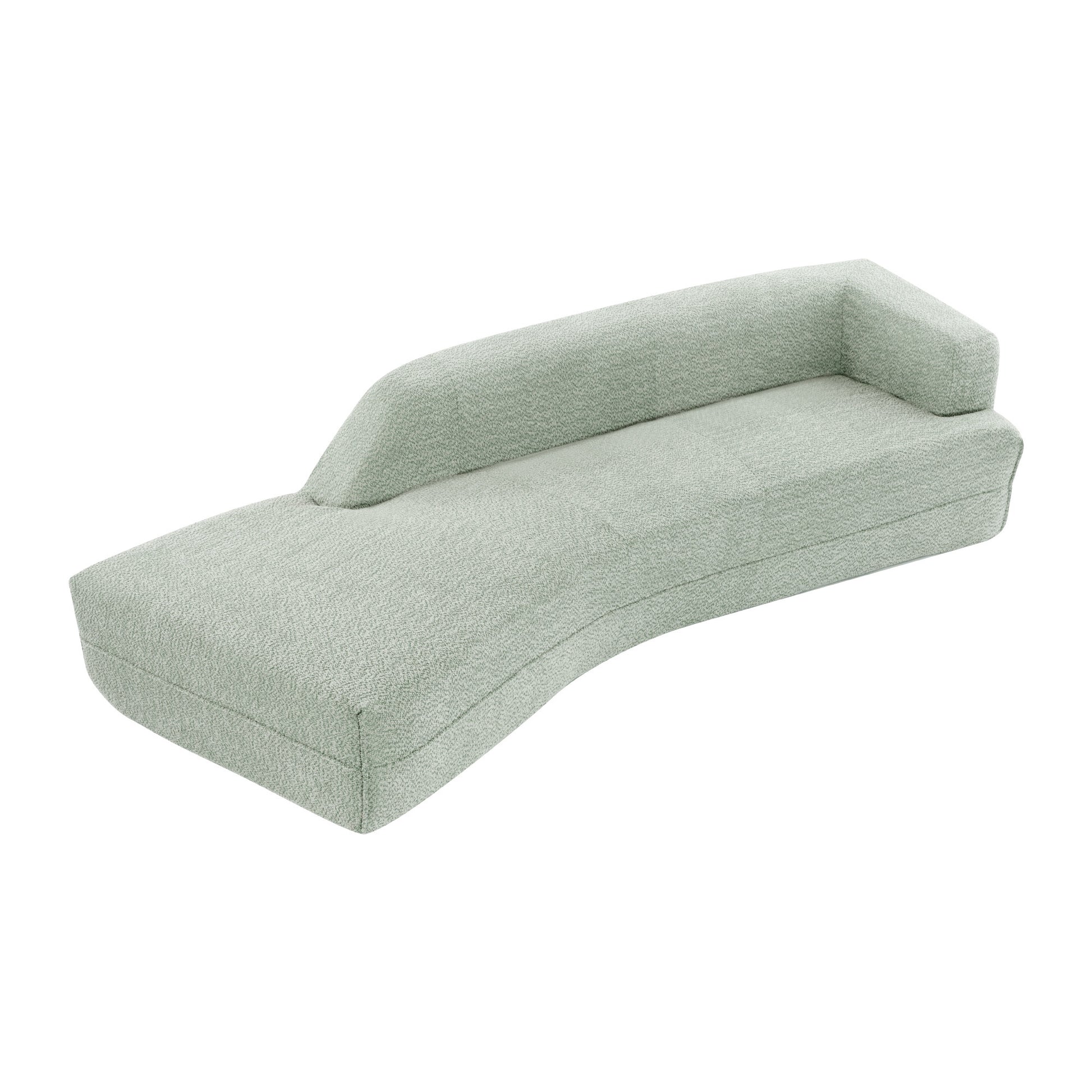 109.4" Curved Chaise Lounge Modern Indoor Sofa Couch For Living Room, Green Old Sku:Wf313109Aaf Green Boucle