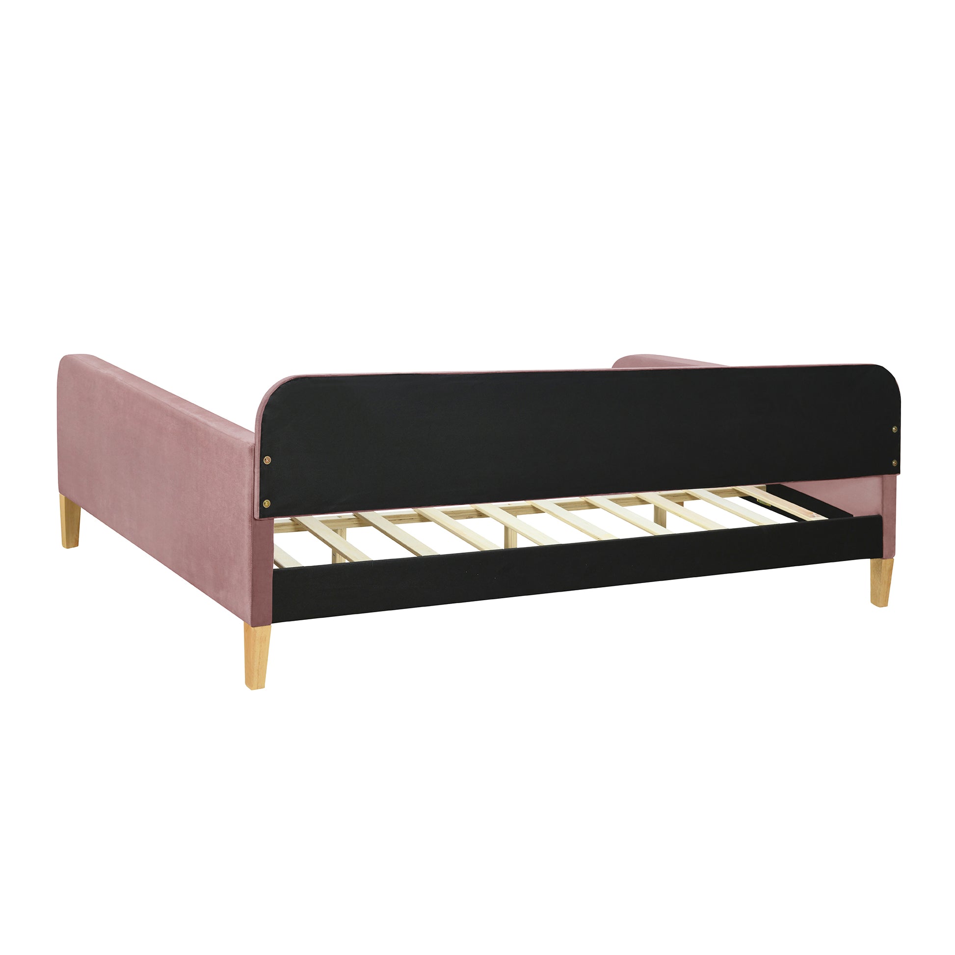 Full Size Upholstered Daybed With 4 Support Legs,Pink Full Pink Upholstered