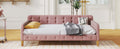 Full Size Upholstered Daybed With 4 Support Legs,Pink Full Pink Upholstered