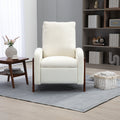 Coolmore Recliner Chair Adjustable Home Theater Single Fabric Recliner Sofa Furniture With Thick Seat Cushion And Backrest Modern Living Room Recliners Beige Boucle