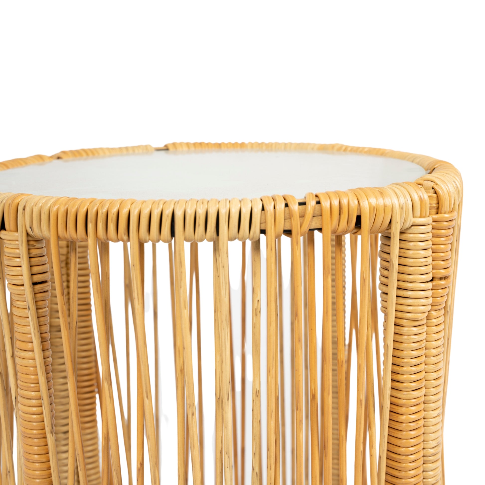 3 Pieces Outdoor Patio Wicker Furniture Sets Table And Chairs With 3.15 Inches Thick Cushion Outdoor Sofa Set Natural Yellow Wicker Creme Cushion Yes Complete Patio Set Light Yellow Rust Resistant Frame Mildew Resistant Cushion Garden & Outdoor Modern