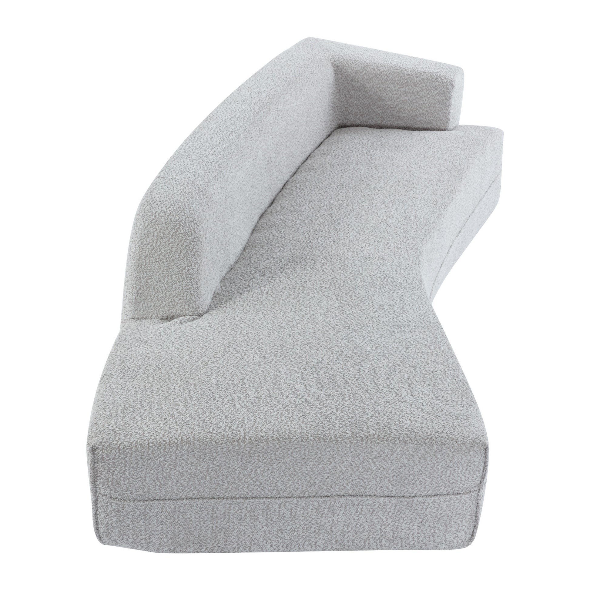 109.4" Curved Chaise Lounge Modern Indoor Sofa Couch For Living Room, Grey Old Sku:Wf313109Aae Grey Boucle