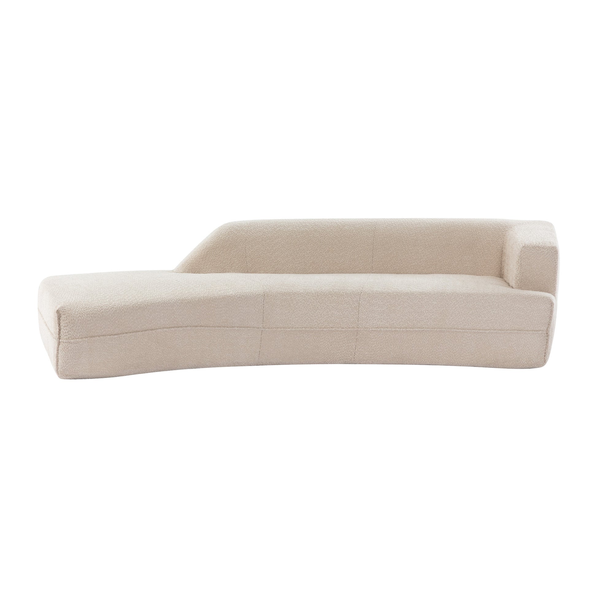 109.4" Curved Chaise Lounge Modern Indoor Sofa Couch For Living Room, Beige Old Sku:Wf313109Aaa Beige Boucle