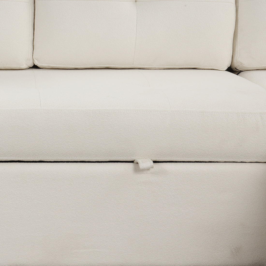 83" L Shape Sofa Bed Pull Out Sleeper Sofa With Wheels, Usb Ports, Power Sockets For Living Room, Beige Beige Foam Boucle 3 Seat