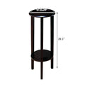 Espresso Round Accent Table Espresso Espresso Primary Living Space Transitional Rubberwood Round Shelves Coffee & End Tables Wood
