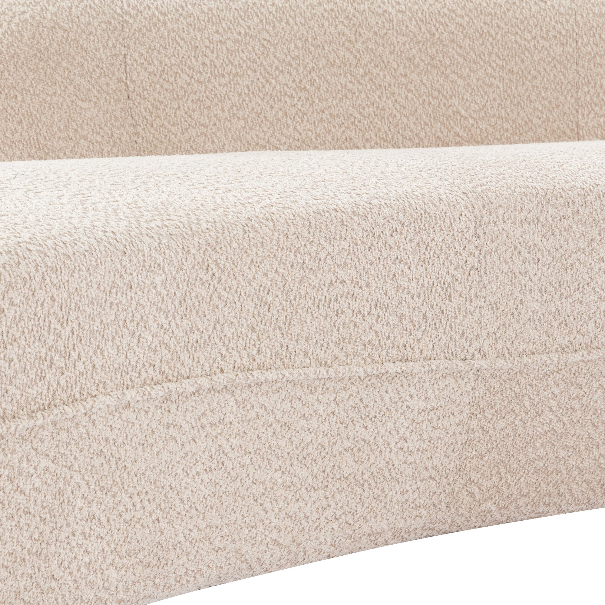 109.4" Curved Chaise Lounge Modern Indoor Sofa Couch For Living Room, Beige Old Sku:Wf313109Aaa Beige Boucle