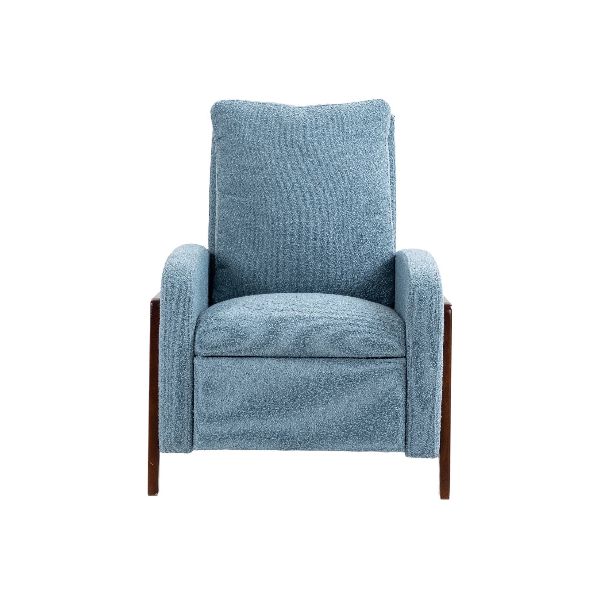 Coolmore Recliner Chair Adjustable Home Theater Single Fabric Recliner Sofa Furniture With Thick Seat Cushion And Backrest Modern Living Room Recliners Light Blue Boucle