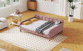 Full Size Upholstered Daybed With 4 Support Legs,Pink Full Pink Upholstered