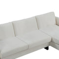 Sofa The Best Choice Products Upholstered Sectional Sofa For Families, Apartments, Dormitories, Award Rooms, Compact Space With Chaise Longue, 3 Seats, L Shaped Design, Off White Cream White Linen Dining Room Medium Soft Metal & Wood 3 Seat