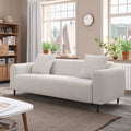77.2 Large Size Two Seat Sofa,Modern Upholstered,White Mohair Granular Velvet White Velvet Primary Living Space Soft Modern Eucalyptus Polyurethane Foam Eucalyptus 2 Seat