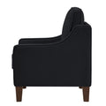 Modern Armchair, Living Room Single Seat Sofa Chair With Wooden Legs, Upholstered Velvet Accent Chair For Living Room, Bedroom,Black Black Espresso Velvet Wood Primary Living Space Medium Soft Cushion Back American Design Rubberwood Square Arms Foam