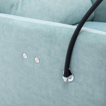 270 Degree Swivel Electric Recliner Home Theater Seating Single Reclining Sofa Rocking Motion Recliner With A Phone Holder For Living Room, Blue Blue Foam Polyester