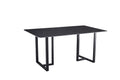 Carbon Steel Dining Table With Lauren Black Gold Stone Surface Supports Up To 64 Kg Excluding Chairs Black Gold Carbon Steel