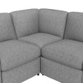 104'' Power Recliner Corner Sofa Home Theater Reclining Sofa Sectional Couches With Storage Box, Cup Holders, Usb Ports And Power Socket For Living Room, Grey Grey Foam Linen 4 Seat