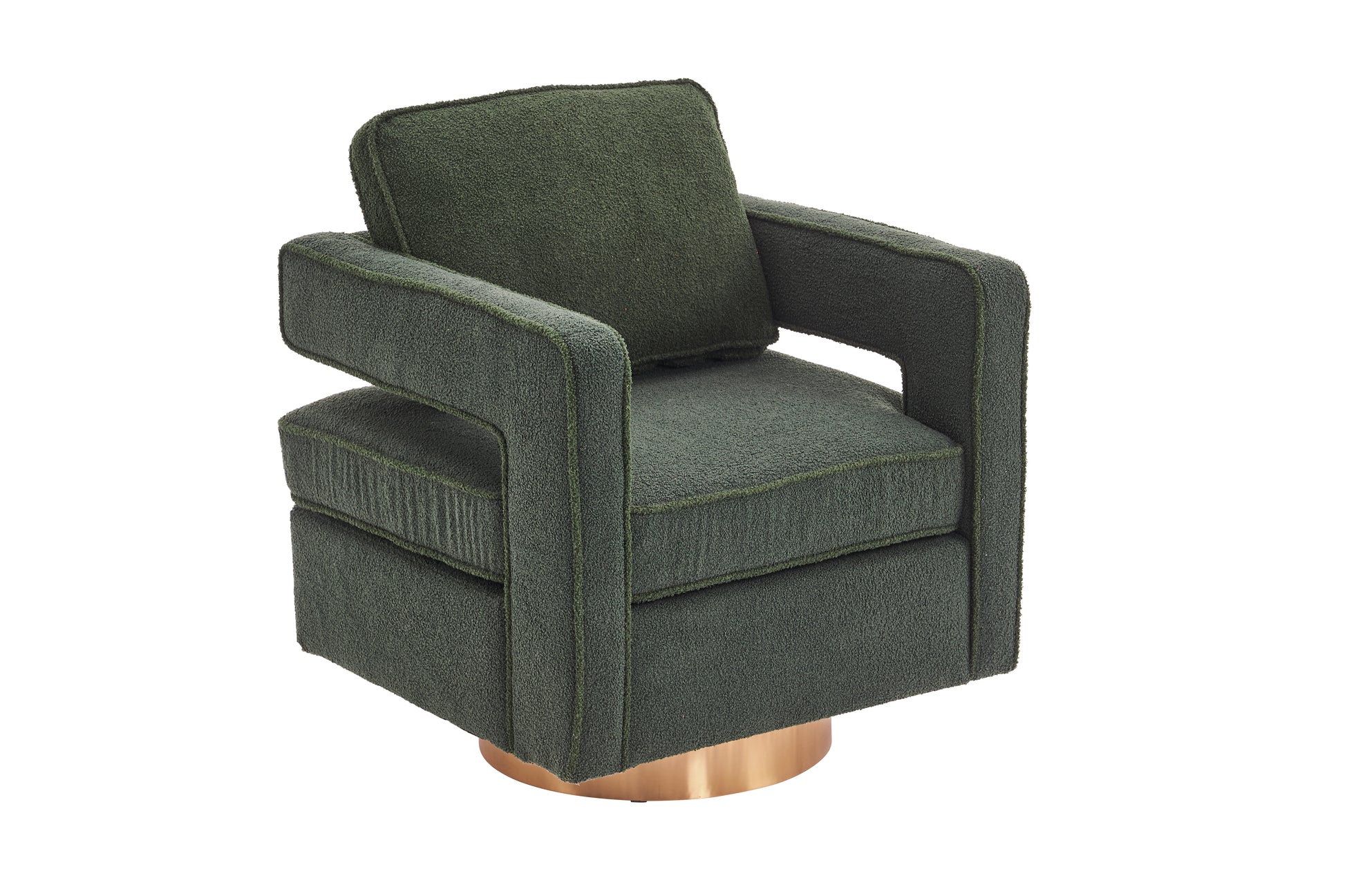 Swivel Barrel Chair For Living Room,360 Degree Swivel Club Modern Accent Single Sofa Chair, Small Leisure Arm Chair For Nursery, Hotel, Bedroom, Office Green Primary Living Space Modern Faux Fur
