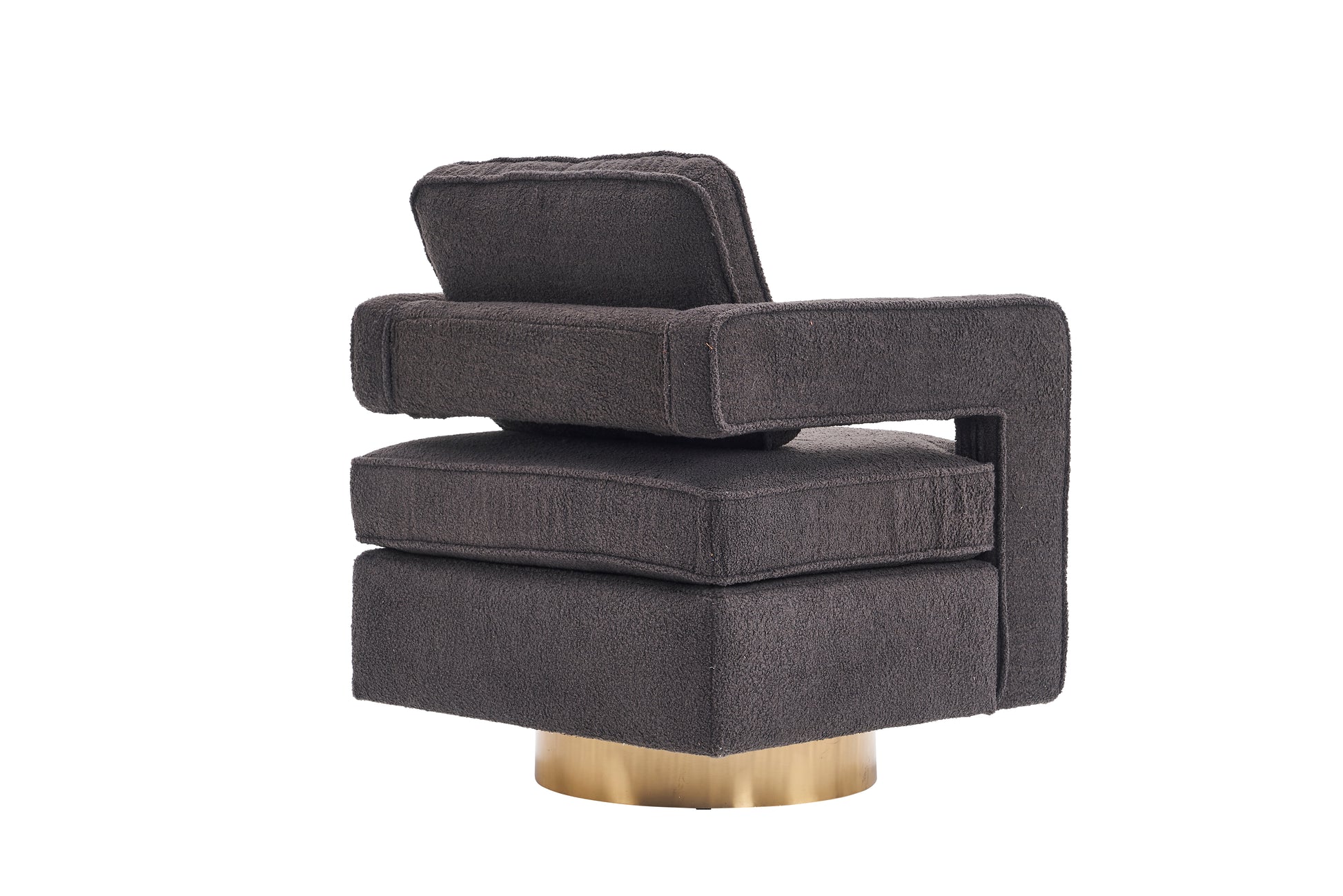 Swivel Barrel Chair For Living Room,360 Degree Swivel Club Modern Accent Single Sofa Chair, Small Leisure Arm Chair For Nursery, Hotel, Bedroom, Office Grey Primary Living Space Modern Faux Fur