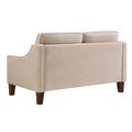 Modern Loveseat Sofa For Living Room, Upholstered Velvet Small Couch With Wooden Legs For Livingroom Bedroom, Taupe Taupe Espresso Velvet Wood Primary Living Space Medium Soft Cushion Back American Design Rubberwood Square Arms Foam Velvet 2 Seat