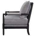Grey And Black Removable Back Accent Chair Grey Brown Primary Living Space Traditional Rubberwood Foam Fabric