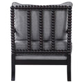 Grey And Black Removable Back Accent Chair Grey Brown Primary Living Space Traditional Rubberwood Foam Fabric