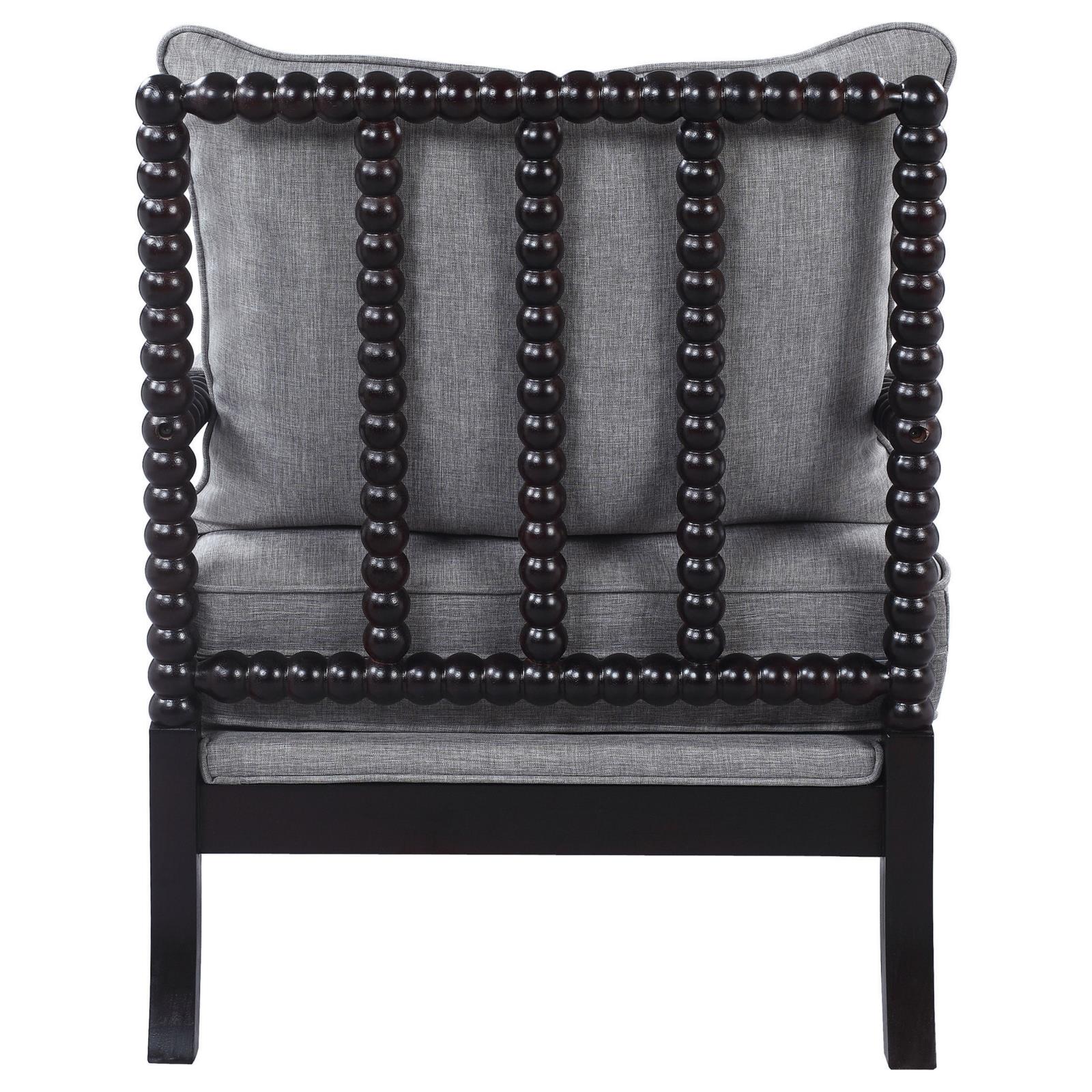 Grey And Black Removable Back Accent Chair Grey Brown Primary Living Space Traditional Rubberwood Foam Fabric